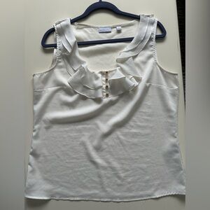 New York and Company white sleeveless blouse. Size Large